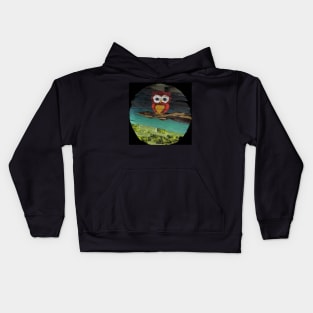 An Owl on A Branch Kids Hoodie